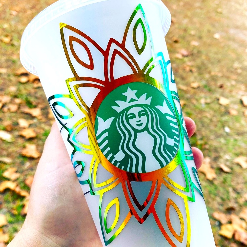Green Holographic Mandala STARBUCKS REUSABLE CUP